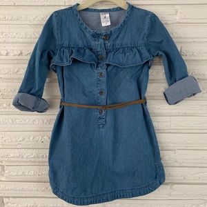 Carter’s Denim Button-down Dress with Belt Sz 3T